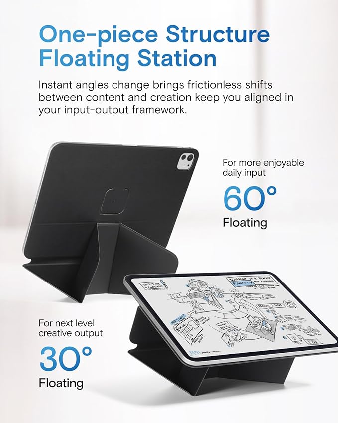 MOFT Dynamic Folio Case for iPad Pro 12.9 (6th 2022 | 5th 2021 | 4th 2020) Slim Magnetic Stand Case with 20+ Viewing Angles Auto Wake/Sleep Ultra Thin Jet Black