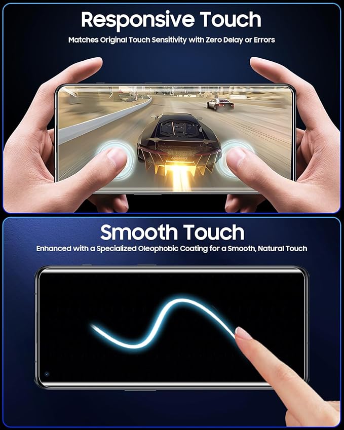 UV Screen Protector for OnePlus 10 Pro - 3 Pack Tempered Glass [9H Scratch Resistant] Sensitive Touch Fingerprint-ID Compatible [Easy to Install] With Alignment Frame