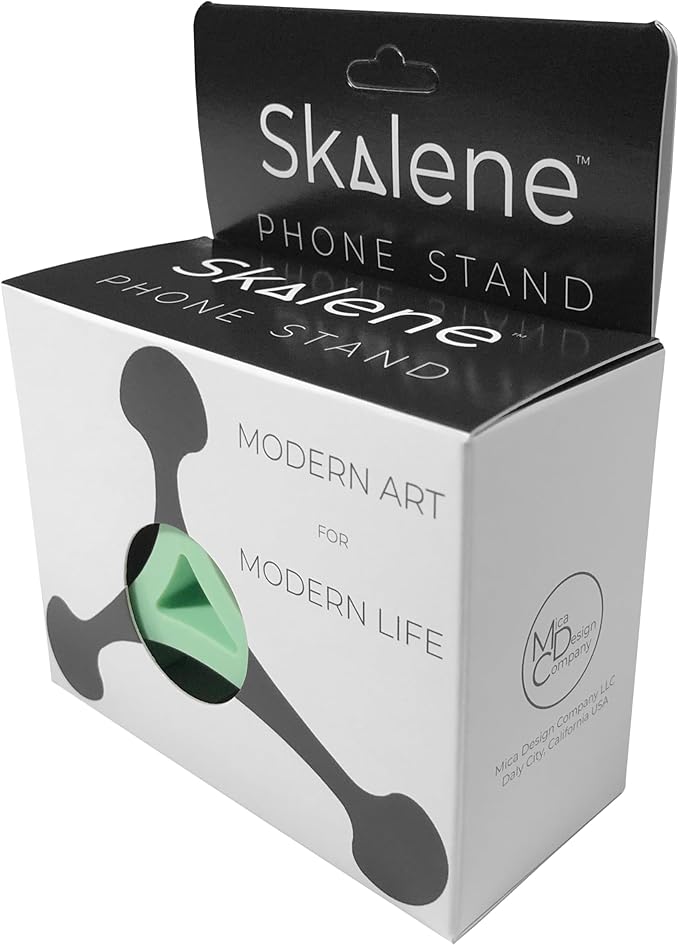Skalene Phone Stand - 100% Silicone Rubber Adjustable Phone Holder Prop Rest - Desk Office Home Kitchen Accessory (Mint Green)