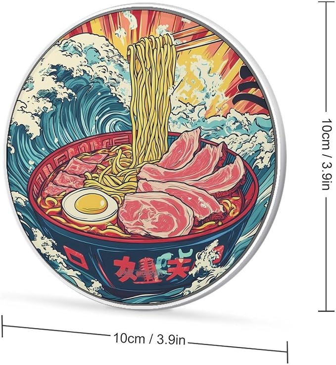Ramen Chicken Flavor Noodle Soup Wireless Charger Anti-Slip Wireless Charging Pad Slim Charger Mat for Men Women