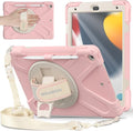 BRAECNstock Kids Case for Apple iPad 9th/ 8th/ 7th Generation 10.2 2021/2020/2019 Shockproof Protective iPad 10.2 inch Case with Screen Protector Pen Holder Rotating Stand &amp Hand Strap Sakura