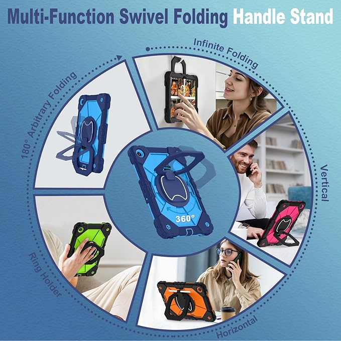 WESOROL Case for Galaxy Tab A11 Plus/A9 Plus 11 InchShockproof Cover for Samsung Tablet A11+/A9+ Case with Screen Protector 360 Rotating Stand Pencil Holder Shoulder StrapNavy Blue