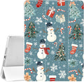 JOYLAND White Pad Case for iPad 5th/6th Generationwith Pencil Holder-Auto Wake/SleepCute Christmas Pattern Anti-Scratch Shockproof Premium Folio Stand Case (Model Number:A1822 A1823 A1893 A1954)