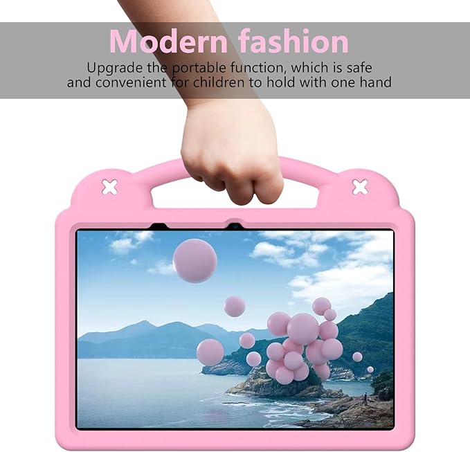 Compatible with Honor Pad 10 2025 12.1 inch Tablet Case Kids Friendly Universal Lightweight Shockproof Protective Case with Shoulder Strap &amp Stand Handle Pink