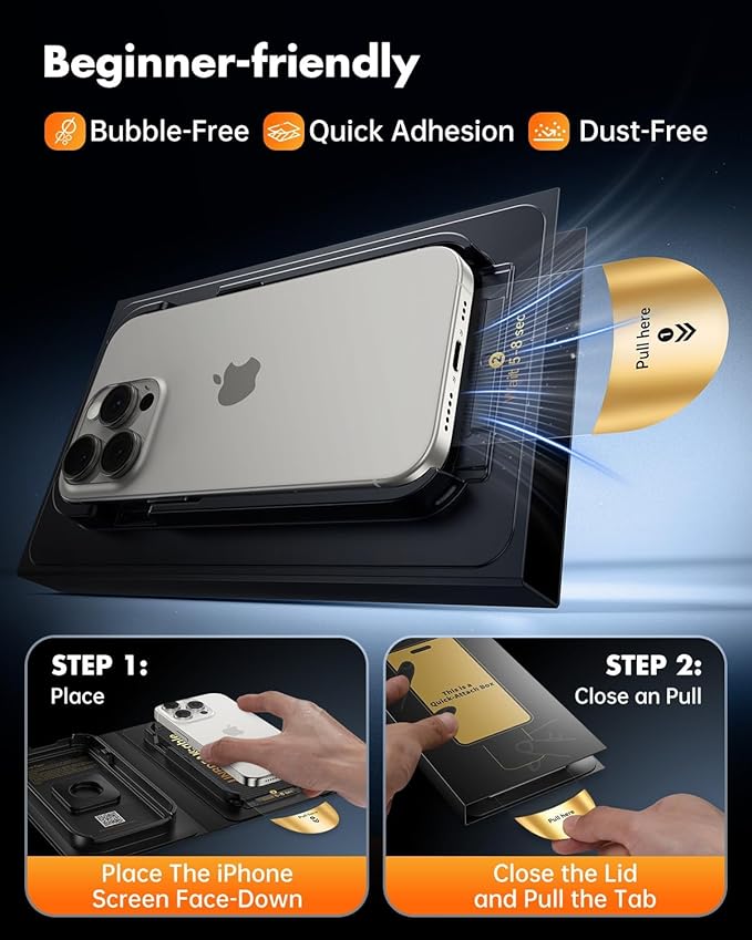 UNBREAKcable Privacy Screen Protector for iPhone 15 Pro 3 Pack Full Coverage Tempered Glass [28° Anti-Spy] [9H Hardness] [Easy Installation Box] Shatterproof Private Screen Guard
