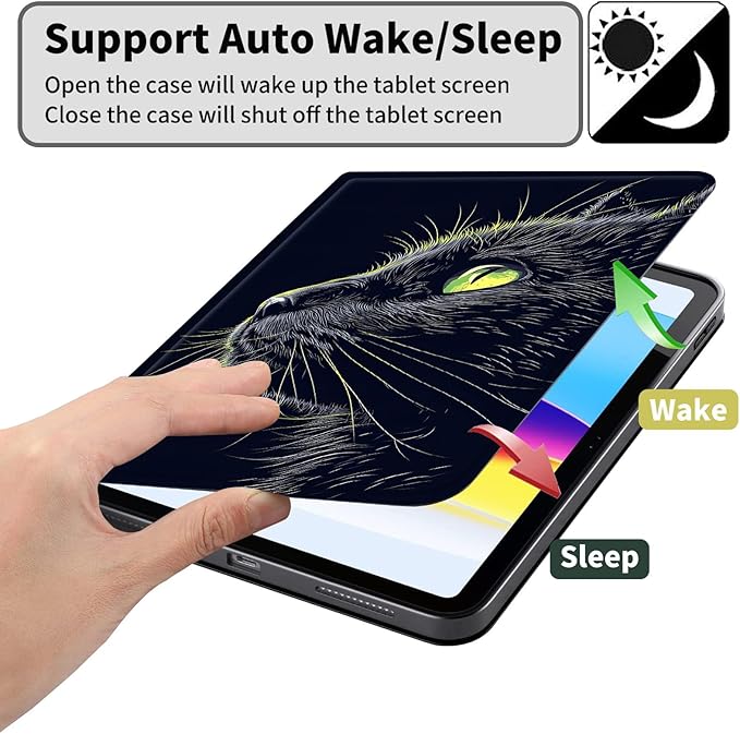 Case for Kindle Paperwhite 12th Generation 7 &amp Kindle ColorSoft Signature Edition PU Leather Protective Cover with Auto Sleep/Wake for Kindle Paperwhite 2024 – Black Cat
