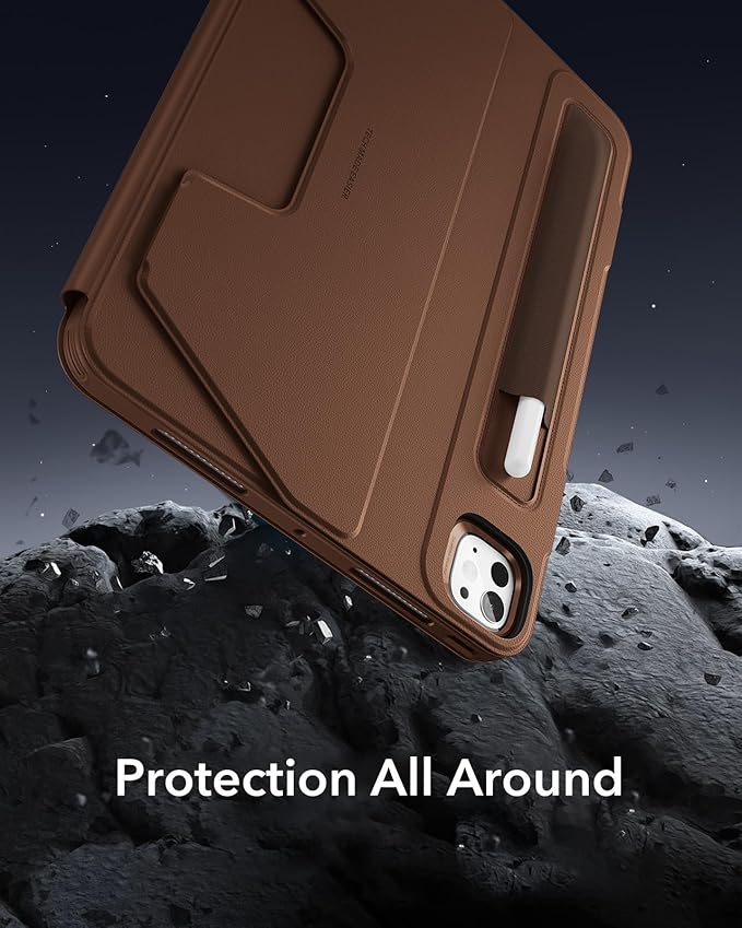 ESR for iPad Pro 13 Inch Case (M5/M4) 2025/2024 Rotating Case with Removable Magnetic Cover Adjustable Portrait/Landscape Stand 9 Standing Angles Shift Series Brown