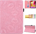 Case for Amazon Fire Max 11 (2023) Techcircle Stylish Mandala Embossed PU Leather Folio Stand Soft TPU Back Cover Slim Lightweight Elastic Band Protective Case with Pen Holder &amp Card Slots Pink
