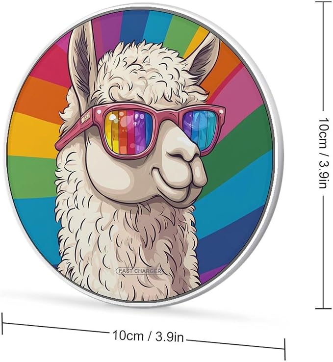 Llama Alpaca Wireless Charger Anti-Slip Wireless Charging Pad Slim Charger Mat for Men Women