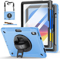 Case for iPad (A16) 11th/10th Generation Case: Protective Cover for iPad 11th Gen 11 Inch 2025 &amp10th Gen 10.9 2022 with Screen Protector- Stand- Shoulder Strap- Handle- Pencil Holder-Light Blue