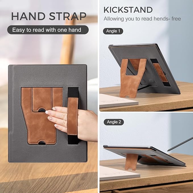 CoBak Stand Case for Remarkable 2 Paper Tablet with Two Viewing Angles- Lightweight and Hard Back Shell Protective Book Folio Cover with Built-in Pen Holder - for 10.3 2020 Released (Brown)