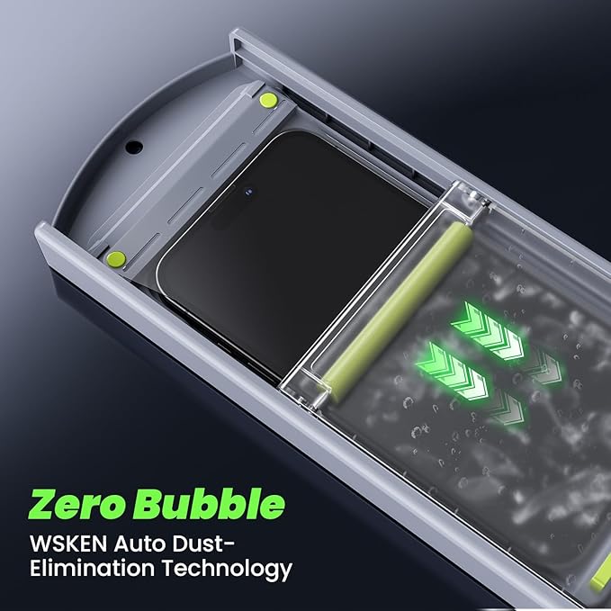 WSKEN for iPhone 15 Pro Max Privacy Screen Protector [24°Anti Spy][Zero Bubble][Auto Dust-Remove] Anti Glare Full Coverage Tempered Glass Diamonds Hard HD Anti Peep Film - 2 Pack