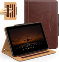 Grifobes Case 8/8 Plus [Only for 2024/2022/2020 Released 12th/10th Generation] Premium PU Leather Folio Stand Smart Auto Wake/Sleep Cover with Built-in Stylus Holder/Pocket Brown