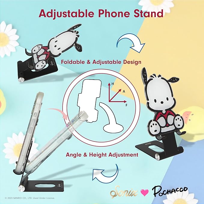 Sonix x Sanrio Character Phone Stand | Adjustable Cell Phone Holder Desk Stand Dock | Pochacco