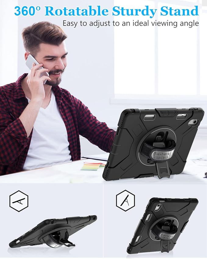 Case for iPad (A16) 11th/10th Generation Case: Protective Cover for iPad 11th Gen 11 Inch 2025 &amp10th Gen 10.9 2022 with Screen Protector- Stand- Shoulder Strap- Handle- Pencil Holder