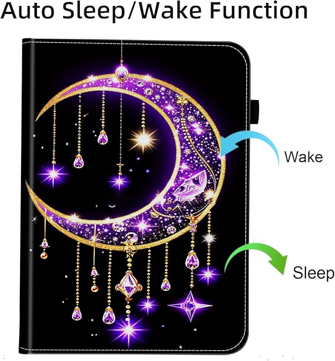 Case for iPad 9th Generation/iPad 8/iPad 7 iPad 10.2 2021 2020 2019/iPad Air 10.5/iPad Pro 10.5Card Slot PU Leather TPU Case Pen Holder Auto Wake SleepMoon Stars