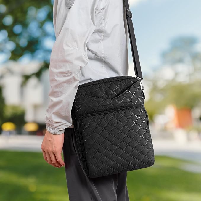 9-11 Inch Tablet Sleeve Bag Padded Carrying Travel Case for iPad Pro 11-in (M4) iPad 10.9 (10th Gen) iPad Air 11-in (M2) Galaxy Tab S9/S8 with Shoulder Strap (Classic Black)