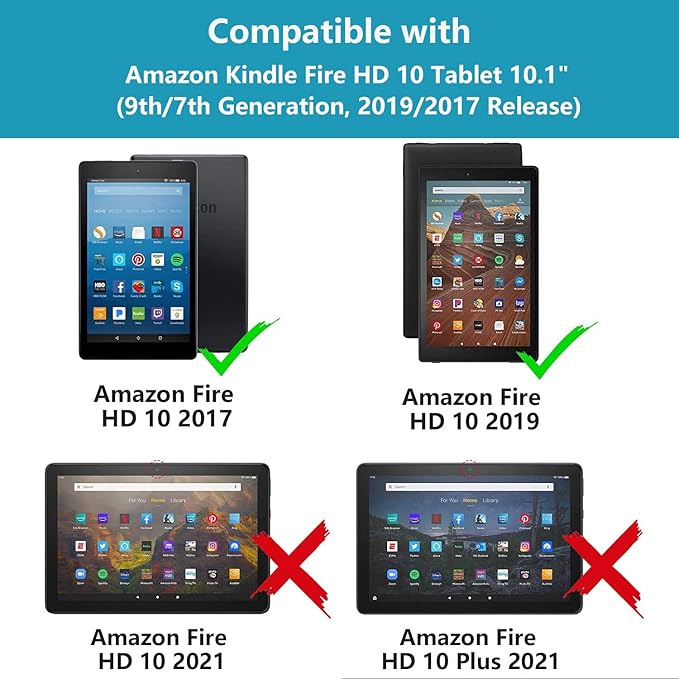 Case for Amazon Kindle Fire HD 10 Tablet 10.1 (9th/7th Generation 2019/2017 Release) Premium PU Leather Stand Cover with Smart Auto Wake Blue Background Quote Bible Verse Phil 4:13
