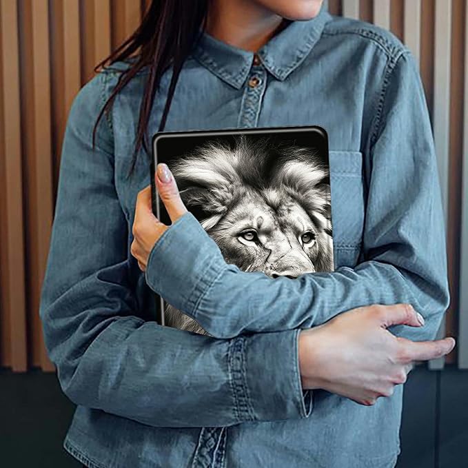 Case for Kindle Fire HD 10 Tablet (5th/7th/9th Generation2015/2017/2019 Release) Lion Theme 360 Degree Rotating Stand Protective Cover with Auto Sleep/Wake for HD 10 Tablet
