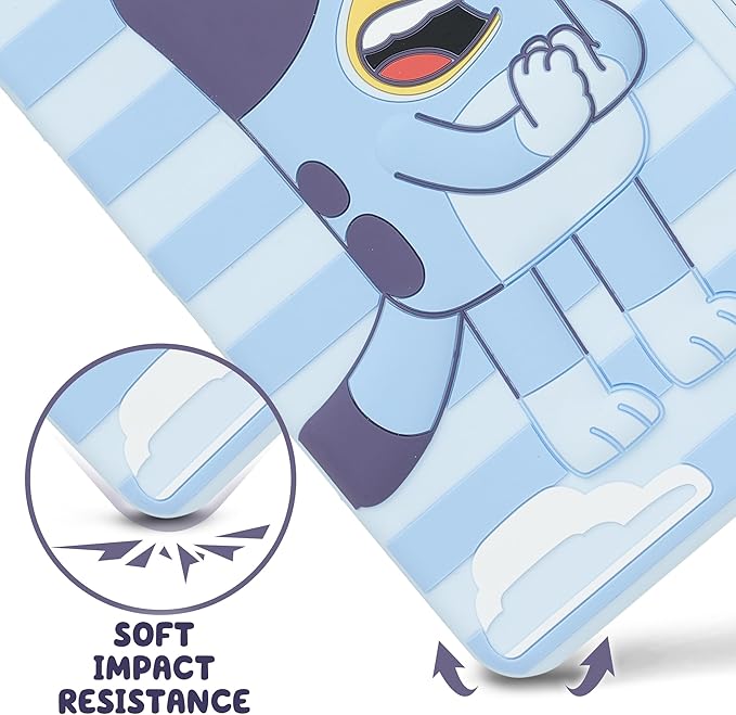 Bluey Kids iPad Case - 10.9 Inch Case for iPad 10th Generation (2022) &amp A16 11th Generation 11 inch (2025) - Tablet Cover with Stand Shockproof Silicone Protector