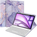 Fintie Keyboard Case for iPad Air 11-inch M4/M3/M2 (2026/2025/2024) iPad Air 5th/4th Generation (2022/2020) 10.9 Inch - Soft TPU Cover w/Magnetically Detachable Bluetooth Keyboard Lilac Marble