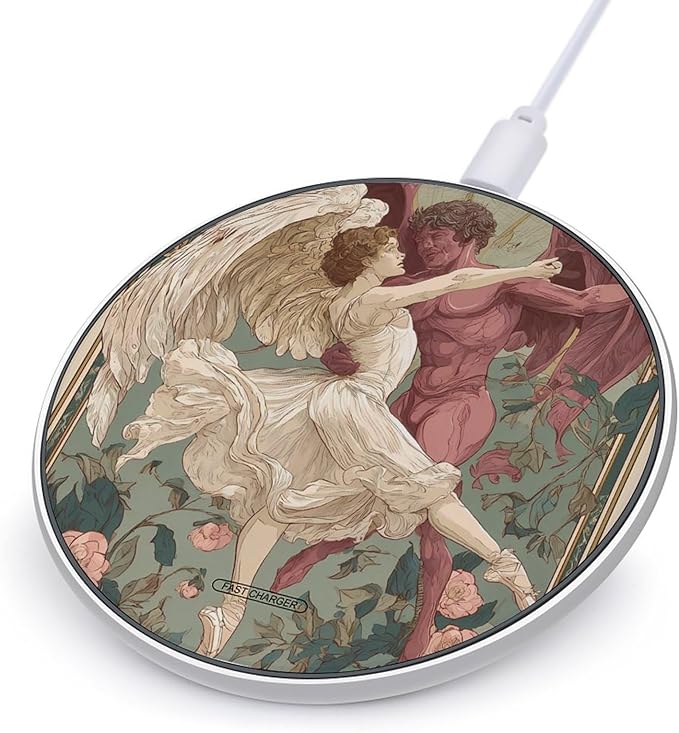 Angeled Demon Dancing Ballet Phone Charger Magnetic Charging Pad Anti-Slip with USB Cable