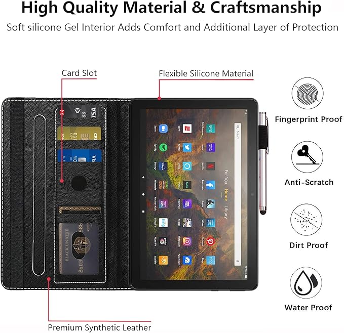 Case for All-New Amazon Fire HD 10 and 10 Plus Tablet (13th/11th Generation 2023/2021 Release) 10.1 - Slim Fit Standing Cover with Auto Sleep/WakeAfrican American Black Girl Quotes