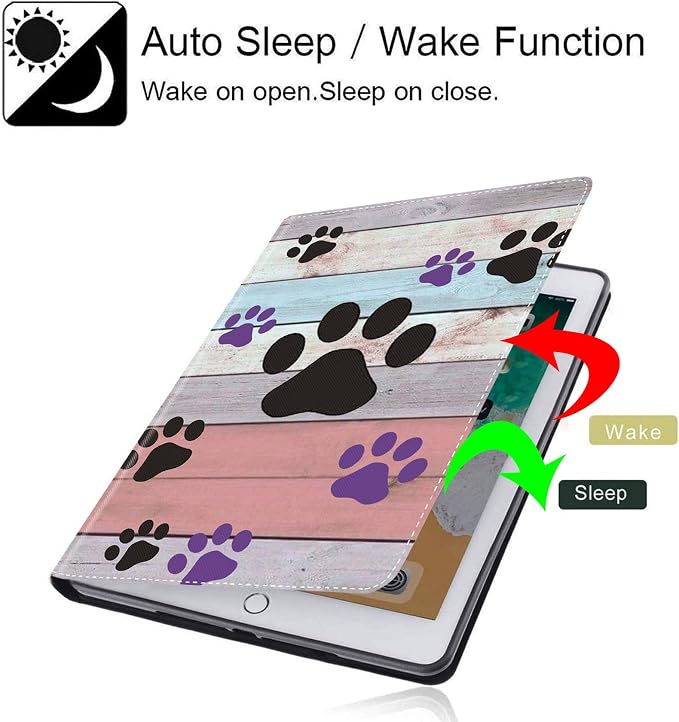 Rainbow Wood Grain Dog Paw