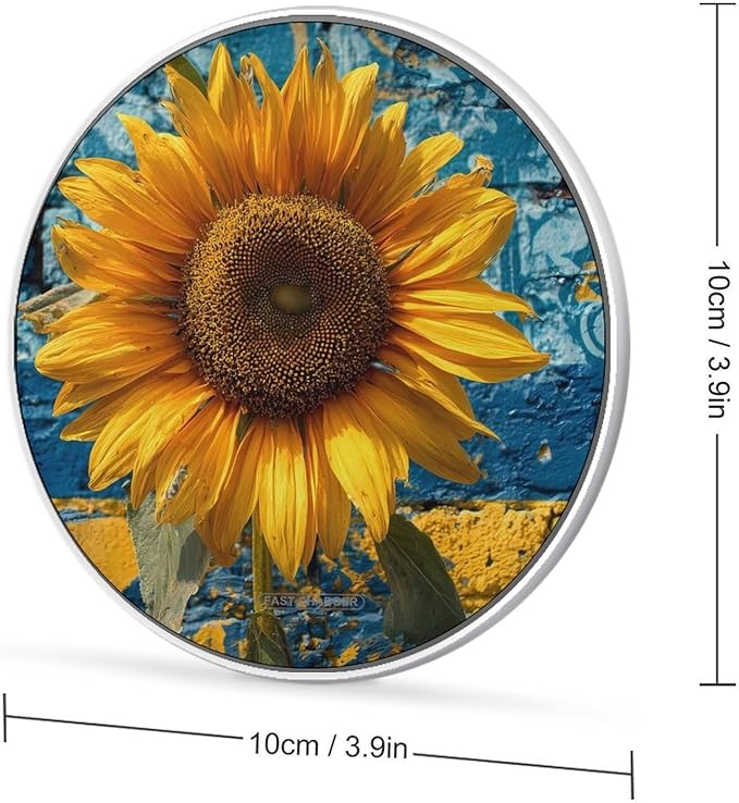 Ukraine Sunflower Ukrainian Fast Portable Charger 10W Funny Graphic Phone Charging Pad with USB Cable