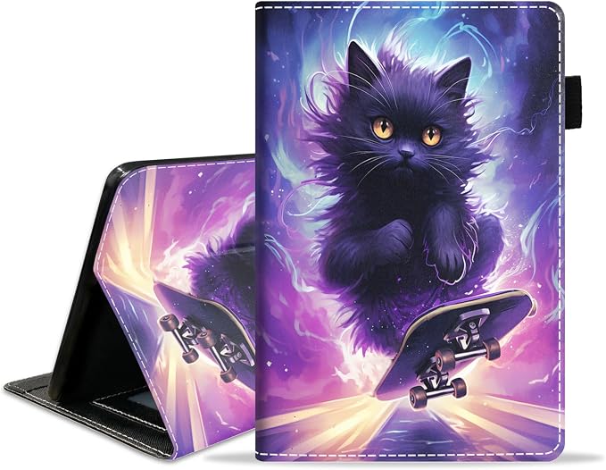 Black Cat Playing Skateboard