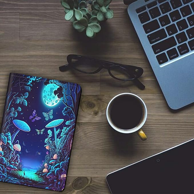 Mushrooms Butterflies Moon