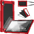 for Onn 12.1 Tablet Pro Tablet Case with 2 Pcs Screen ProtectorBuilt in Kickstand Shoulder Strap Heavy Duty Hybrid Case for Walmart Onn 12.1 Pro Tablet 2024 Model:100146663 (Red/Black)