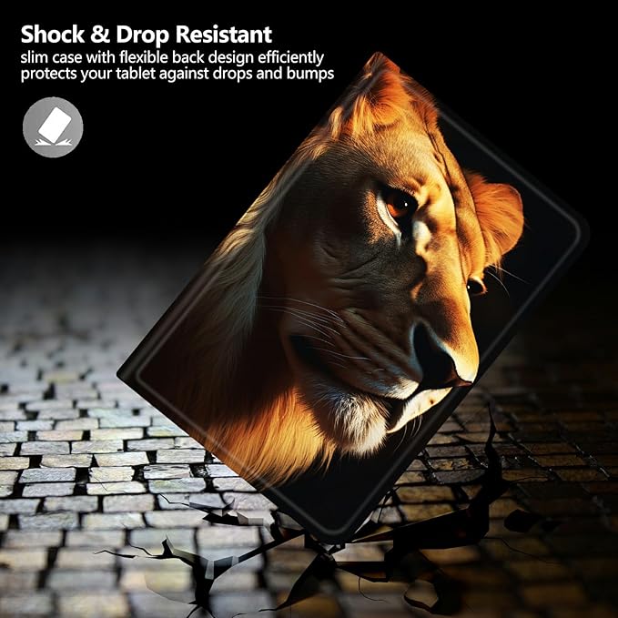 Case for iPad 10.5/iPad Air 3rd Generation 2019 / iPad Pro 2017 PU Leather Smart Protective Cover with Auto Sleep/Wake for iPad Air 3rd 10.5Lion Face