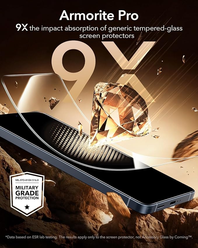 ESR Accessory Glass by Corning™ 3 Pack 9H+ Glass for Samsung Galaxy S26 Ultra Screen Protector Anti-Reflective Coating Military-Grade Protection Shatterproof &amp Durable UltraFit Tray﻿