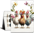 Case for Kindle Paperwhite 12th Generation 7 &amp Kindle ColorSoft Signature Edition PU Leather Protective Cover with Auto Sleep/Wake for Kindle Paperwhite 2024 – Cute Cartoon Chickens