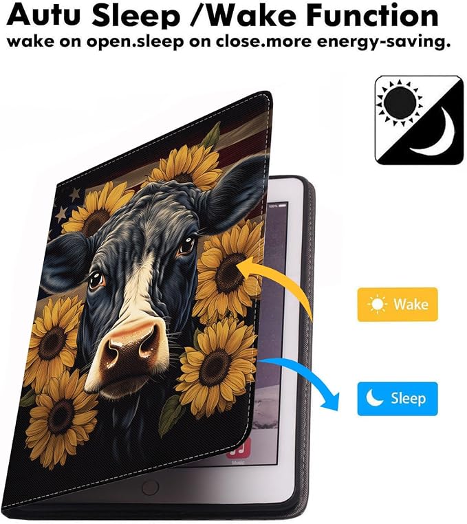 American Flag Cow Sunflower