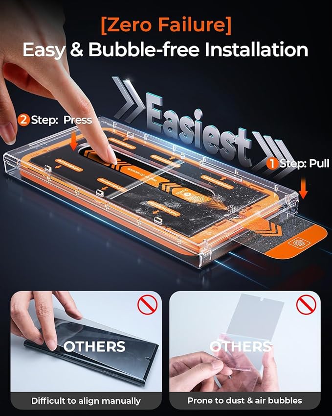 X-it 2 Packs Screen Protector for Samsung Galaxy S24 plus 6.8-inch - [Auto-Dust Removal] 9H+ Tempered Glass [10X Military Protection] Bubble Free Case Friendly