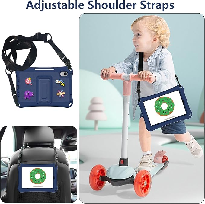 Case for iPad mini 7 (2024) / iPad mini 6 Case (2021) 8.3 inch for Kids Shoulder Strap Kickstand Children Friendly Anti-Scratch Shockproof Bumper Case for iPad mini 6th/7th Lightpurple