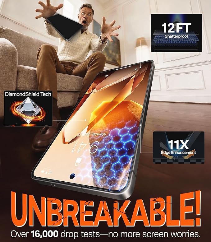 TORRAS for Samsung Galaxy S25 Ultra Screen Protector 9H+ Military-Grade Shatterproof Tempered Glass 2 Pack- Responsive Touch Anti-ScratchFull Coverage Bubble FreeHD Clarity Easy installation