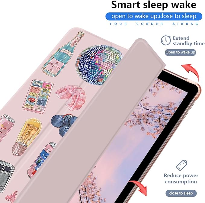 Vintage Collage Case for iPad Pro 11 Inch M5 2025/M4 2024 Cute Aesthetic Design Leather Protective Case Foldable Soft Back Cover with Pencil Holder