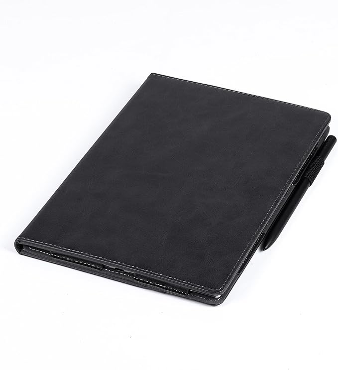 BOZHUORUI Protective Folio Case for iFLYTEK AINOTE 2 10.65-inch Paper TabletMulti-Angle Adjustable StandPremium PU Leather Sleeve Cover with Auto Sleep/Wake &amp Hand Strap (Rock Black)