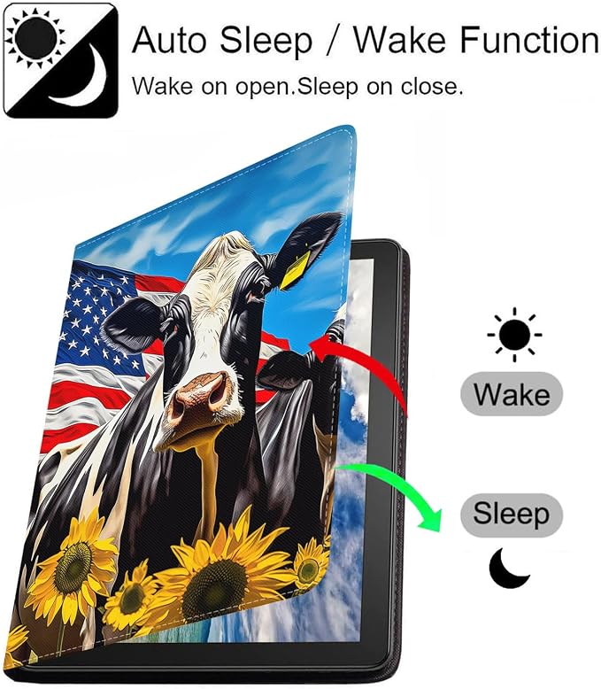 American Flag Cow and Sunflower