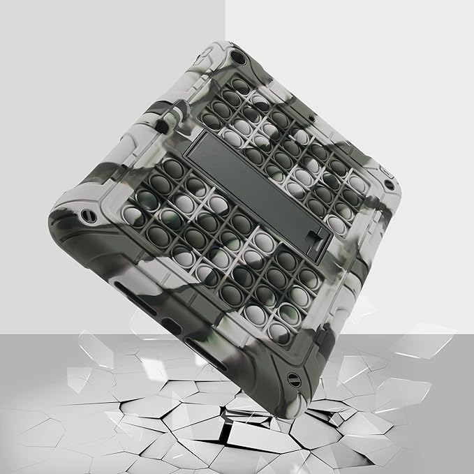 XZC iPad 9th/8th/7th Generation Case (iPad 10.2 Case 2021/2020/2019) Shockproof Drop Protection Cover with Pencil Holder Kickstand Shoulder Strap (Camouflage)