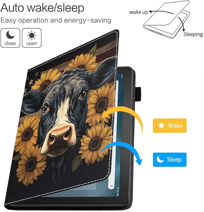 Cow and Sunflowers