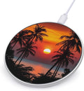Beach Sunset Palm Tree Landscape Wireless Charger Anti-Slip Wireless Charging Pad Slim Charger Mat for Men Women