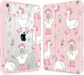 May Chen for iPad Air 11-inch M4/M3/M2 (2026/2025/2024) iPad Air 5th/4th 10.9 Inch - Shockproof Cover with Clear Back Shell &amp Penceil Holder Auto Wake/Sleep Stand Cover Cute Goose Spring