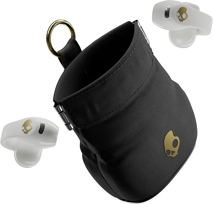 Skullcandy Push 720 Open Wireless Open Ear Bluetooth Earbuds Headphones Waterproof Clip-On Lightweight Design 30 Hours Battery Wireless Charging Pouch Microphone for iPhone Android - Bone