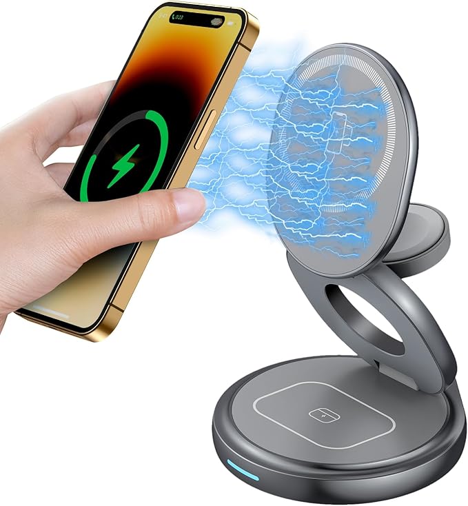 Magnetic Phone Charger - Charging Tool With 360 Degree Rotation - Travel Stand For Charging | For All Devices Watches Headphones Home Indoor Travel Family