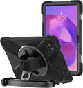 ProCase Protective Case for Lenovo Idea Tab 11 2025 / Tab M11 2024 / Lenovo Tab K11 LTE 2024 Rugged Heavy Duty Shockproof Rotating Kids Cover with 360° Rotate Kickstand &amp Shoulder Strap -Black