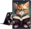 Case for All-New Amazon Fire HD 8 &amp 8 Plus Tablet (12th Generation/10th Generation 2024/2022/2020) 8PU Leather Slim Standing Smart Cover Case with Auto Sleep/WakeReading Cat